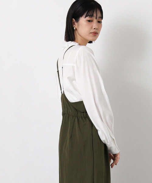 CHIGNON(シニヨン)の「2wayキャミサロペット(ワンピース・レディース・カーキ/チャコールグレー・FREE)」の14枚目の写真