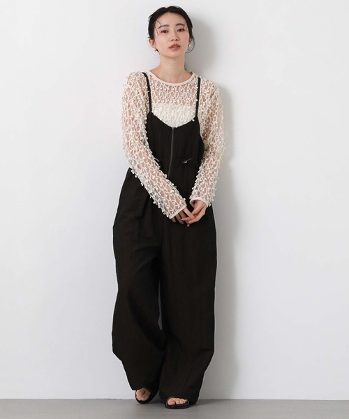 CHIGNON(シニヨン)の「2wayキャミサロペット(ワンピース・レディース・カーキ/チャコールグレー・FREE)」の3枚目の写真