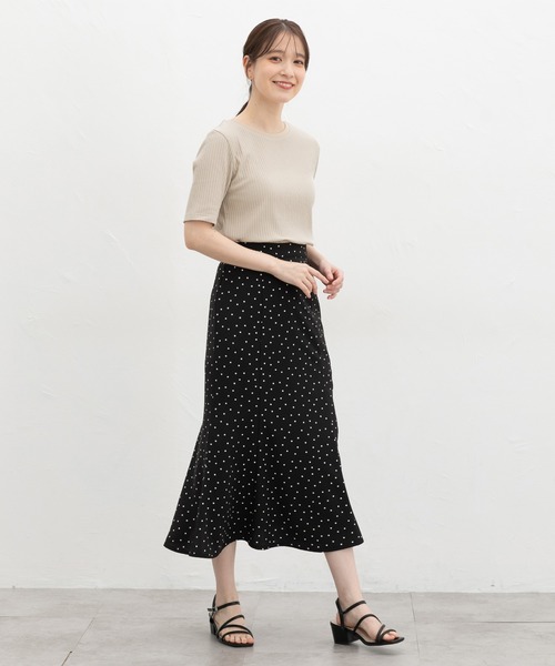 Honeys（ハニーズ）の「【ＵＶカット】半袖ボートネックＴシャツ（Tシャツ/カットソー・レディース・ネイビー/ベージュ/モカ/ブラック/ブルーグリーン/オフホワイト・L/LL/S/M）」の22枚目の写真