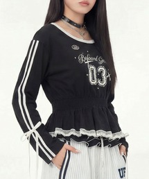 HOOK for girls リボン×ナンバーーリングロゴ　ロンT