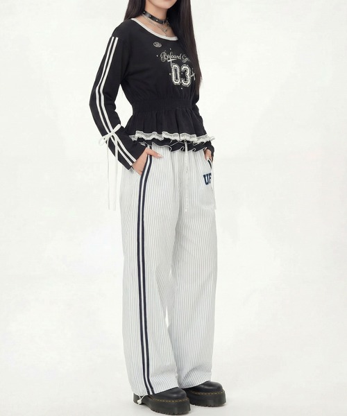 HOOK(フック)の「HOOK for girls リボン×ナンバーーリングロゴ ロンT(Tシャツ/カットソー・レディース・グレー/ブラック/ホワイト・M)」の21枚目の写真