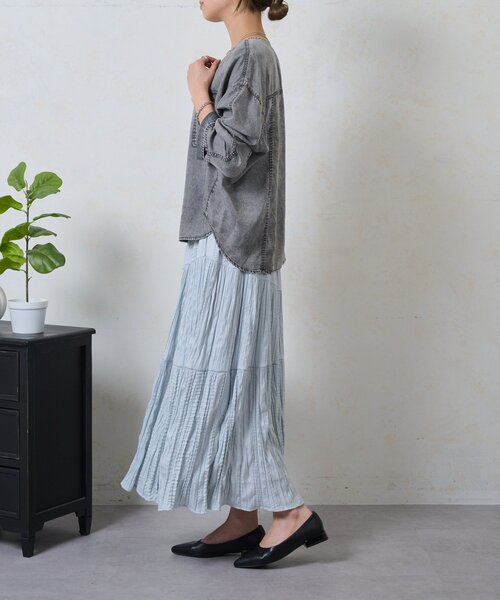 Jena espace merveilleux（ジェナ　エスパスメルヴェイユ）の「テンセルデニムジャケット（ベスト・レディース・グレー/ブルー・FREE）」の10枚目の写真