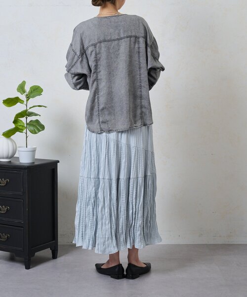 Jena espace merveilleux（ジェナ　エスパスメルヴェイユ）の「テンセルデニムジャケット（ベスト・レディース・グレー/ブルー・FREE）」の11枚目の写真