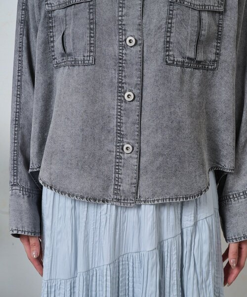 Jena espace merveilleux（ジェナ　エスパスメルヴェイユ）の「テンセルデニムジャケット（ベスト・レディース・グレー/ブルー・FREE）」の17枚目の写真