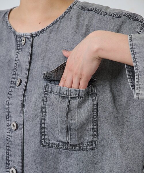 Jena espace merveilleux（ジェナ　エスパスメルヴェイユ）の「テンセルデニムジャケット（ベスト・レディース・グレー/ブルー・FREE）」の18枚目の写真
