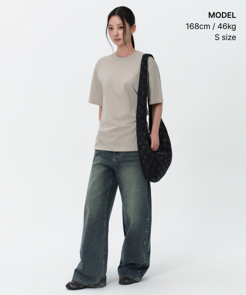 MUSINSA STANDARD WOMAN（ムシンサスタンダードウーマン）の「ウィメンズオーバーサイズクルーネックTシャツ[マッシュルーム]（Tシャツ/カットソー・レディース・その他・X-SMALL/SMALL/MEDIUM/LARGE）」の2枚目の写真