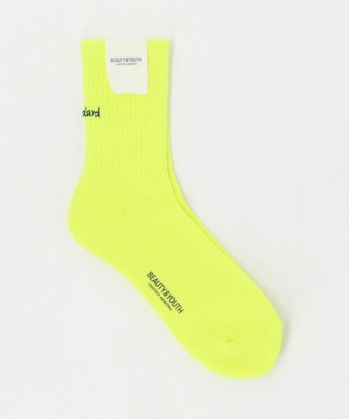 BEAUTY&YOUTH UNITED ARROWS(ビューティーアンドユースユナイテッドアローズ)の「フリーダム スタンダード エンブロイダリー ロゴ クウォーター ソックス(ソックス/靴下・メンズ・イエロー・FREE)」の1枚目の写真