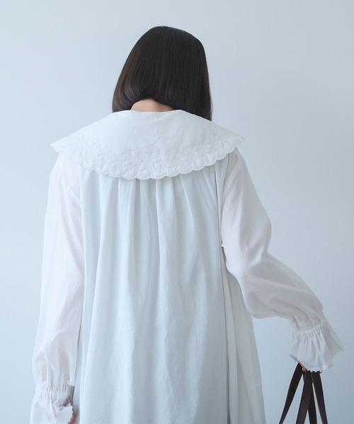bulle de savon（ビュルデサボン）の「オリーブのキルティング衿 ワンピース（ワンピース・レディース・ホワイト・FREE）」の7枚目の写真