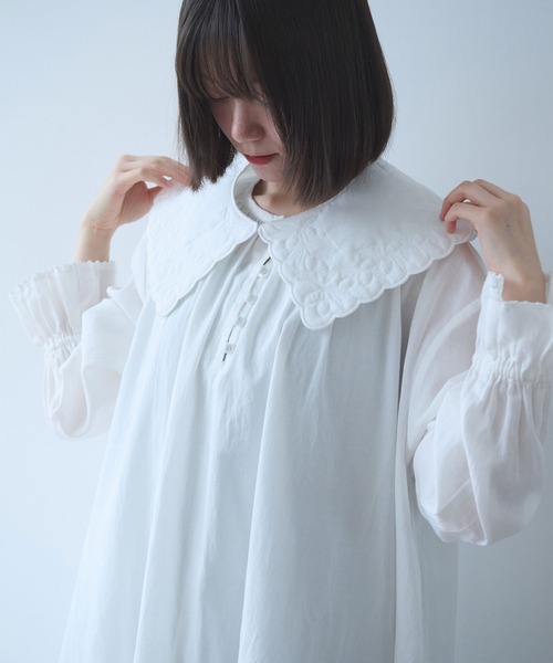 bulle de savon（ビュルデサボン）の「オリーブのキルティング衿 ワンピース（ワンピース・レディース・ホワイト・FREE）」の13枚目の写真