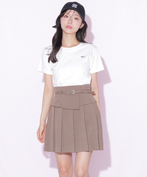 JILL by JILL STUART(ジルバイジルスチュアート)の「ウエストマークプリーツミニスカート(スカート・レディース・グレー/ブラウン・MEDIUM/SMALL)」の2枚目の写真