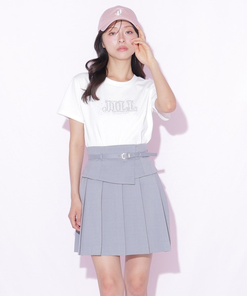 JILL by JILL STUART(ジルバイジルスチュアート)の「ウエストマークプリーツミニスカート(スカート・レディース・グレー/ブラウン・MEDIUM/SMALL)」の1枚目の写真