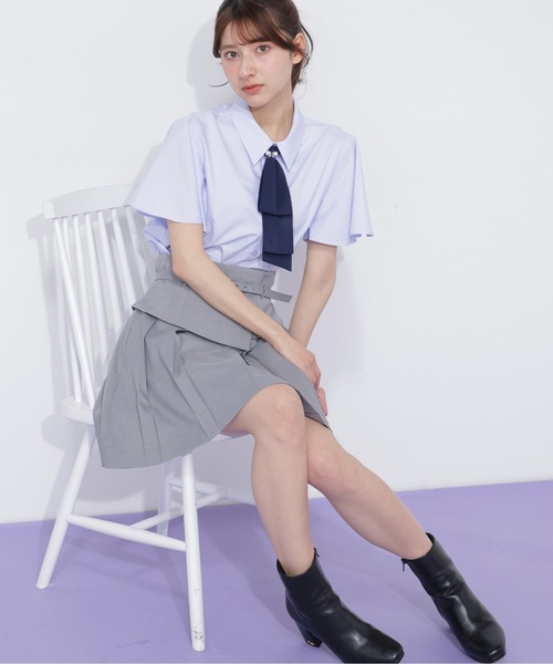 JILL by JILL STUART(ジルバイジルスチュアート)の「ウエストマークプリーツミニスカート(スカート・レディース・グレー/ブラウン・MEDIUM/SMALL)」の3枚目の写真