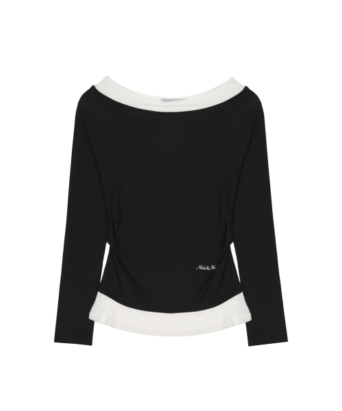 NICK&NICOLE(ニックアンドニコール)の「SHOULDER LAYERED TOP_BLACK(Tシャツ/カットソー・レディース・その他・MEDIUM/LARGE)」の4枚目の写真