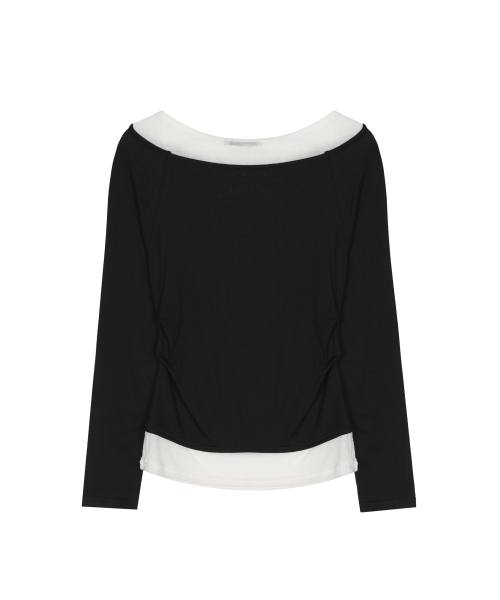 NICK&NICOLE(ニックアンドニコール)の「SHOULDER LAYERED TOP_BLACK(Tシャツ/カットソー・レディース・その他・MEDIUM/LARGE)」の5枚目の写真