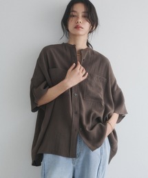 【接触冷感】麻レーヨン ドルマンオーバーシャツ