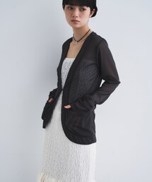 sheer jersey cardigan