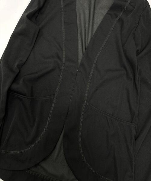 CODE A（コードエー）の「sheer jersey cardigan（カーディガン/ボレロ・レディース・チャコールグレー/ホワイト・00）」の7枚目の写真