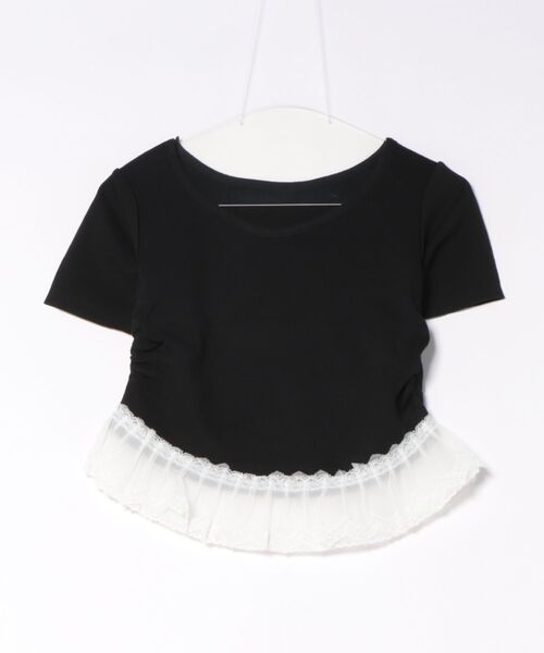 Alvia（アルビア）の「サイドギャザーレースニットトップス（ニット/セーター・レディース・ブラック/ラベンダー・M）」の14枚目の写真