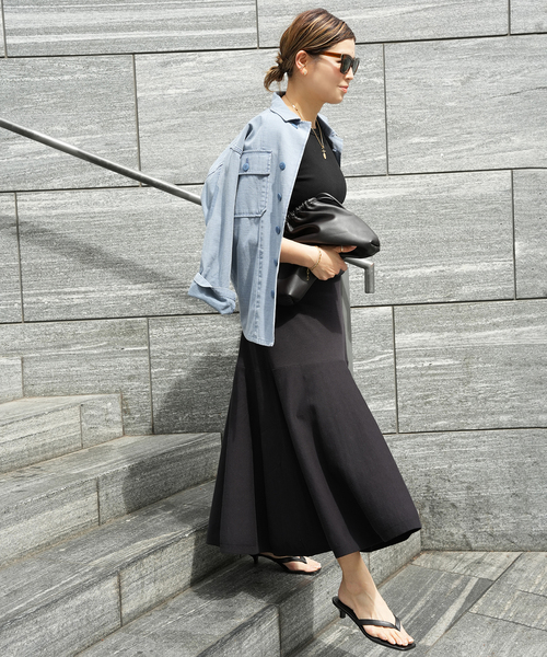 raspail(ラスパイユ)の「【Raspail/ラスパイユ】 Flared Skirt(スカート・レディース・ブラック/カーキ・FREE)」の5枚目の写真