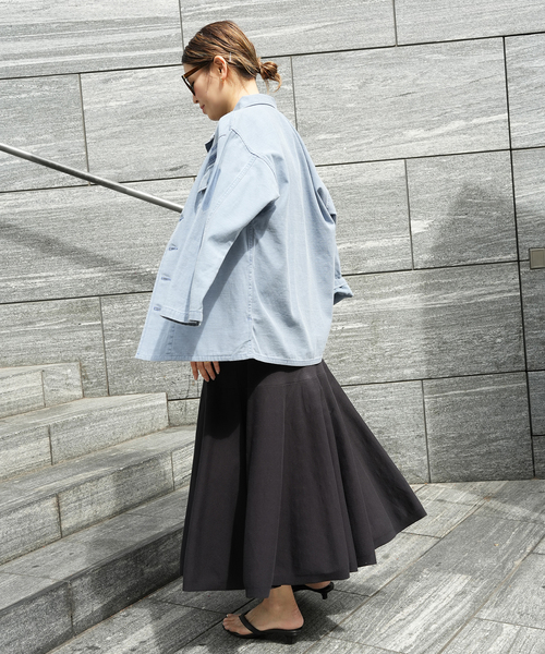raspail(ラスパイユ)の「【Raspail/ラスパイユ】 Flared Skirt(スカート・レディース・ブラック/カーキ・FREE)」の4枚目の写真