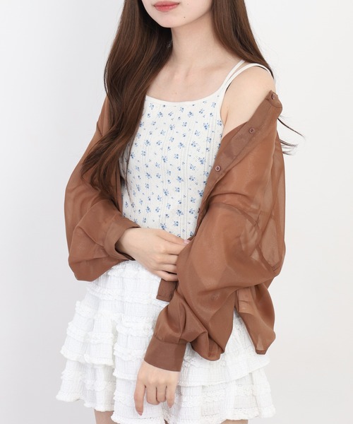 JEMORGAN(ジェーイーモーガン)の「JEMORGAN アイレットフライス花柄キャミソール(パック)(Tシャツ/カットソー・レディース・ブラック/ブルー/レッド・F)」の9枚目の写真