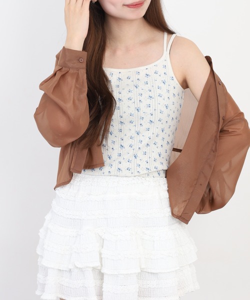 JEMORGAN(ジェーイーモーガン)の「JEMORGAN アイレットフライス花柄キャミソール(パック)(Tシャツ/カットソー・レディース・ブラック/ブルー/レッド・F)」の10枚目の写真
