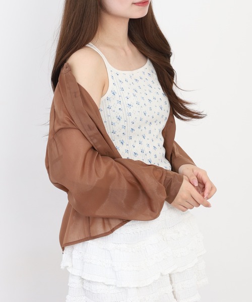 JEMORGAN(ジェーイーモーガン)の「JEMORGAN アイレットフライス花柄キャミソール(パック)(Tシャツ/カットソー・レディース・ブラック/ブルー/レッド・F)」の11枚目の写真
