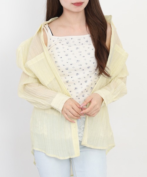 JEMORGAN(ジェーイーモーガン)の「JEMORGAN アイレットフライス花柄キャミソール(パック)(Tシャツ/カットソー・レディース・ブラック/ブルー/レッド・F)」の4枚目の写真