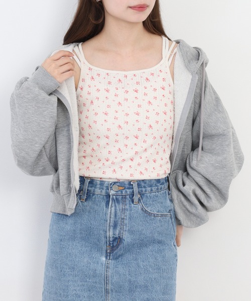 JEMORGAN(ジェーイーモーガン)の「JEMORGAN アイレットフライス花柄キャミソール(パック)(Tシャツ/カットソー・レディース・ブラック/ブルー/レッド・F)」の14枚目の写真