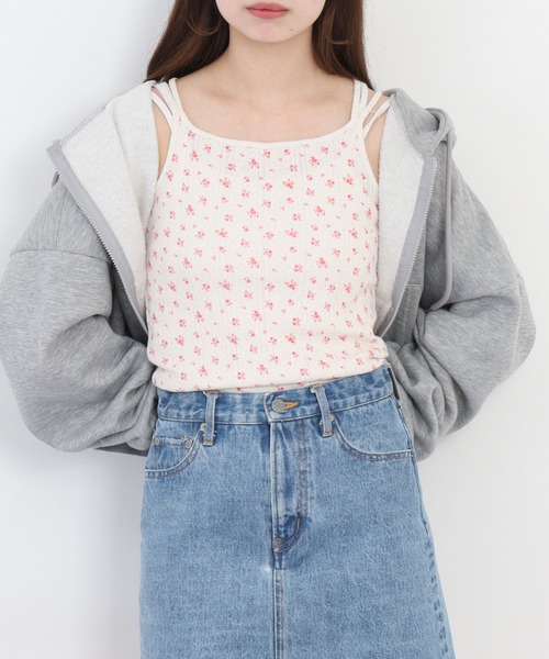 JEMORGAN(ジェーイーモーガン)の「JEMORGAN アイレットフライス花柄キャミソール(パック)(Tシャツ/カットソー・レディース・ブラック/ブルー/レッド・F)」の16枚目の写真