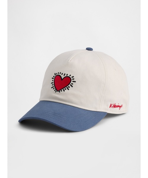 GAP（ギャップ）の「キース・ヘリング ハート ベースボールキャップ（キャップ・メンズ・ベージュ・ONE SIZE）」の2枚目の写真