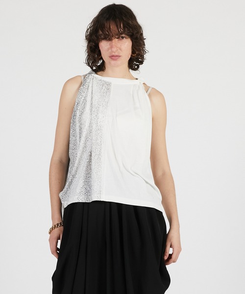 PRANK PROJECT（プランクプロジェクト）の「【2026Summer Pre-Order】ハーフプリントツイストトップ / Half Print Twist Top（Tシャツ/カットソー・レディース・ホワイト/ブラック・FREE）」の2枚目の写真