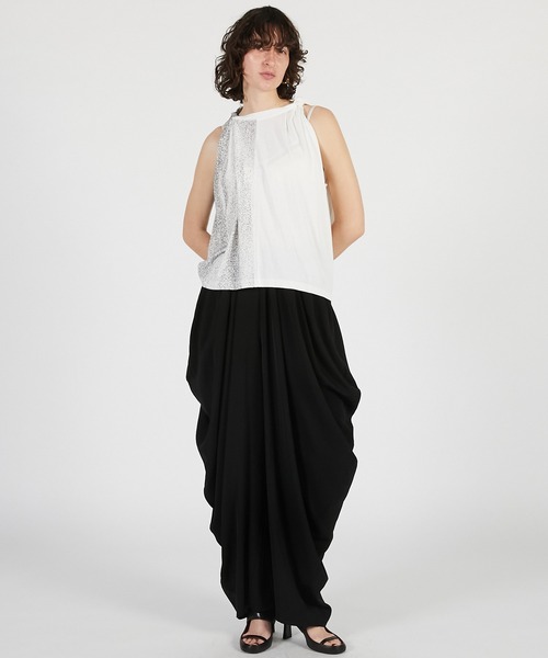 PRANK PROJECT（プランクプロジェクト）の「【2026Summer Pre-Order】ハーフプリントツイストトップ / Half Print Twist Top（Tシャツ/カットソー・レディース・ホワイト/ブラック・FREE）」の4枚目の写真