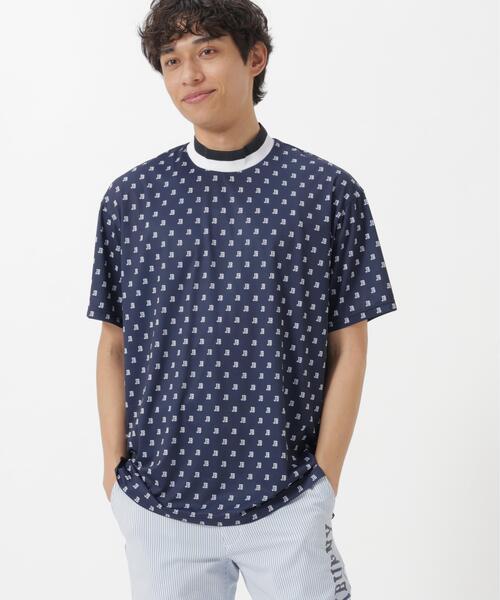 Jack Bunny!!(ジャックバニー)の「吸水速乾ロゴプリント半袖モックネックカットソー(Tシャツ/カットソー・メンズ・ネイビー/ホワイト/グリーン・X-LARGE/LARGE/MEDIUM)」の3枚目の写真
