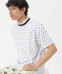 吸水速乾ロゴプリント半袖モックネックカットソー
