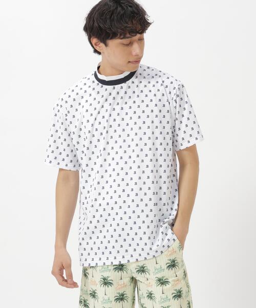 Jack Bunny!!(ジャックバニー)の「吸水速乾ロゴプリント半袖モックネックカットソー(Tシャツ/カットソー・メンズ・ネイビー/ホワイト/グリーン・X-LARGE/LARGE/MEDIUM)」の5枚目の写真