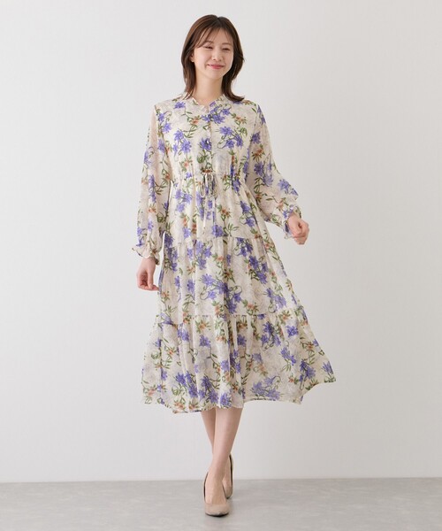 Jayro(ジャイロ)の「フリルネック花柄ワンピース(ワンピース・レディース・ホワイト系その他2・FREE)」の2枚目の写真