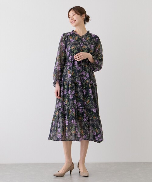 Jayro(ジャイロ)の「フリルネック花柄ワンピース(ワンピース・レディース・ホワイト系その他2・FREE)」の9枚目の写真