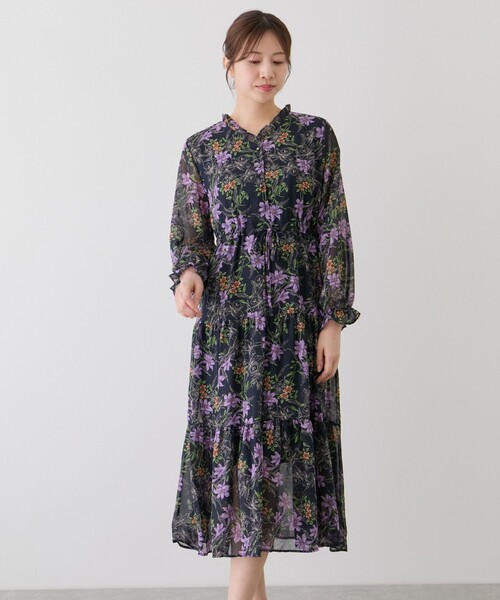 Jayro(ジャイロ)の「フリルネック花柄ワンピース(ワンピース・レディース・ホワイト系その他2・FREE)」の12枚目の写真