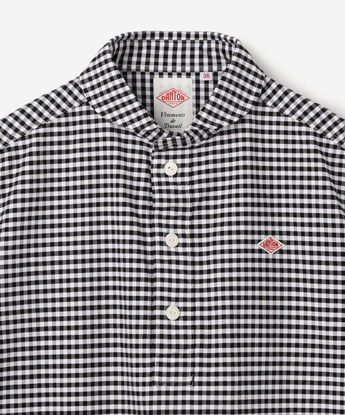 DANTON(ダントン)の「DANTON | オックスフォード 丸襟半袖プルオーバーシャツ PLAID WOMEN(シャツ/ブラウス・レディース・ブラック系その他・34/36/38)」の8枚目の写真
