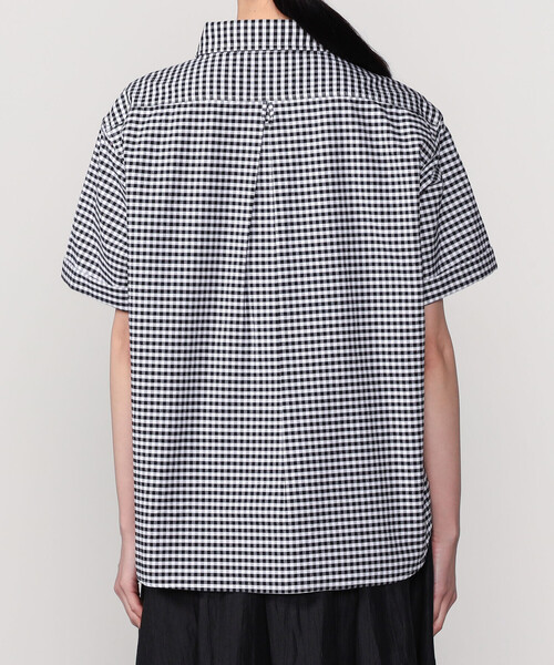 DANTON(ダントン)の「DANTON | オックスフォード 丸襟半袖プルオーバーシャツ PLAID WOMEN(シャツ/ブラウス・レディース・ブラック系その他・34/36/38)」の5枚目の写真