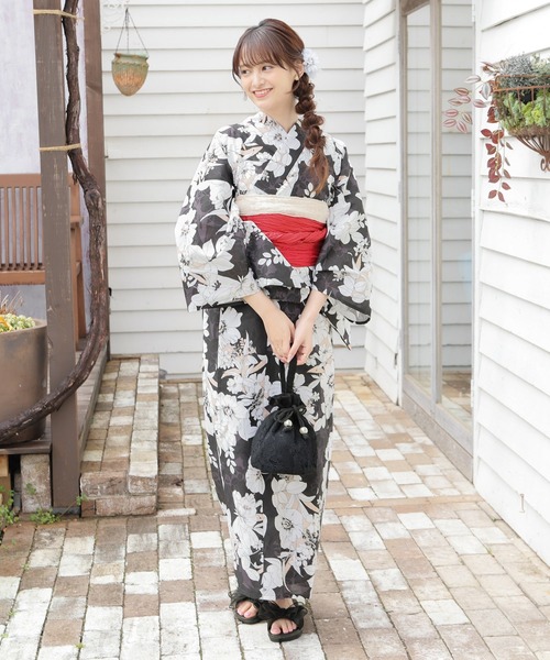 Honeys（ハニーズ）の「浴衣巾着（ワンハンドル）（和装小物・レディース・アイボリー系2/ネイビー/アイボリー系1/ブラック系1/ライトグレー・FREE）」の13枚目の写真