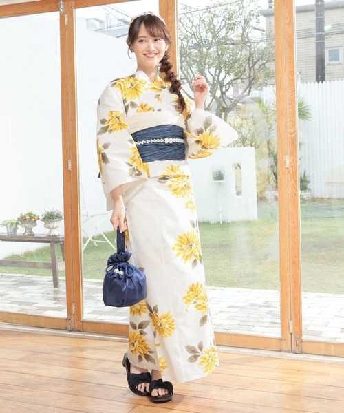 Honeys（ハニーズ）の「浴衣巾着（ワンハンドル）（和装小物・レディース・アイボリー系2/ネイビー/アイボリー系1/ブラック系1/ライトグレー・FREE）」の18枚目の写真