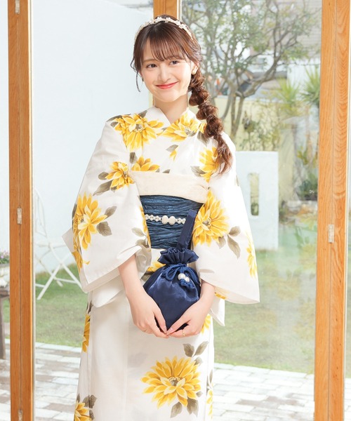 Honeys（ハニーズ）の「浴衣巾着（ワンハンドル）（和装小物・レディース・アイボリー系2/ネイビー/アイボリー系1/ブラック系1/ライトグレー・FREE）」の20枚目の写真