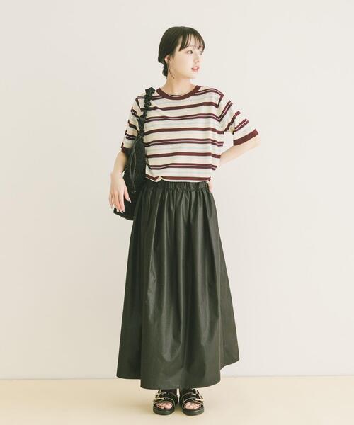 ITEMS URBANRESEARCH(アイテムズ アーバンリサーチ)の「マルチボーダー半袖ニット(ニット/セーター・レディース・ブラウン/ネイビー/ホワイト・FREE)」の13枚目の写真