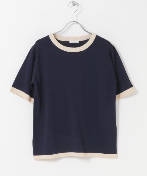 ITEMS URBANRESEARCH(アイテムズ アーバンリサーチ)の「マルチボーダー半袖ニット(ニット/セーター・レディース・ブラウン/ネイビー/ホワイト・FREE)」の5枚目の写真