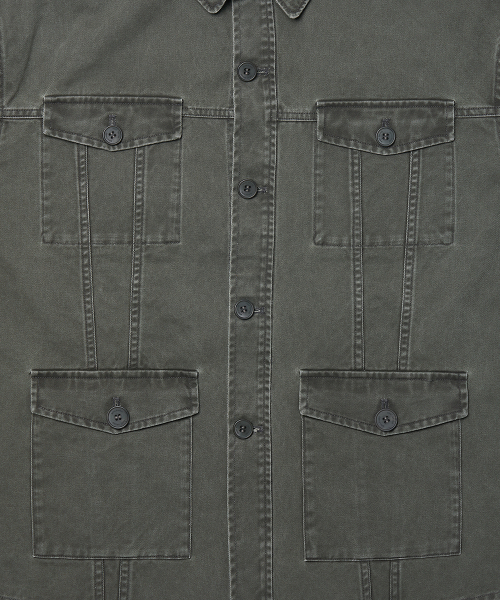 WEST GRAND BOULEVARD(ウエストグランドブルバード)の「クーパーウォッシュドコットンチョアジャケット WASHED KHAKI(ミリタリージャケット・メンズ・その他・MEDIUM/LARGE/X-LARGE)」の6枚目の写真