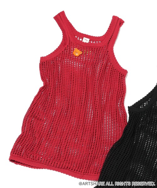 WIGGLE WIGGLE（ウィグルウィグル）の「【wiggle wiggle(ウィグルウィグル)】コラボ レイヤードメッシュワンピース（ワンピース・レディース・ブラック/レッド・FREE）」の3枚目の写真