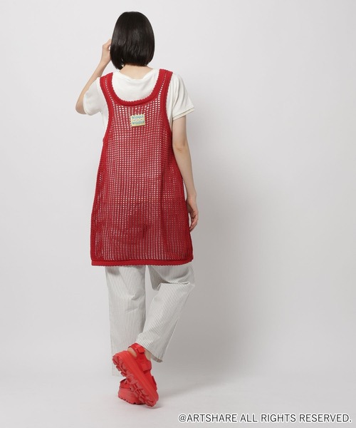 WIGGLE WIGGLE（ウィグルウィグル）の「【wiggle wiggle(ウィグルウィグル)】コラボ レイヤードメッシュワンピース（ワンピース・レディース・ブラック/レッド・FREE）」の9枚目の写真
