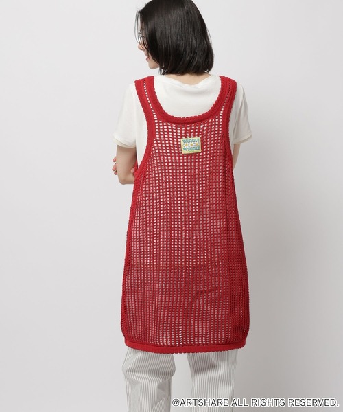 WIGGLE WIGGLE（ウィグルウィグル）の「【wiggle wiggle(ウィグルウィグル)】コラボ レイヤードメッシュワンピース（ワンピース・レディース・ブラック/レッド・FREE）」の10枚目の写真